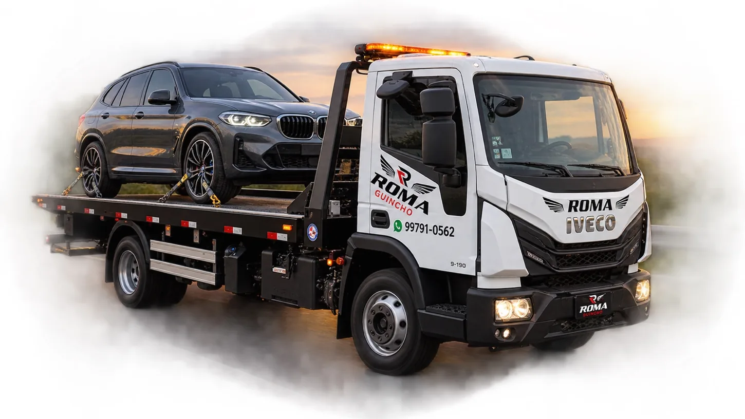 Imagem promocional da Roma Guincho transportando SUV